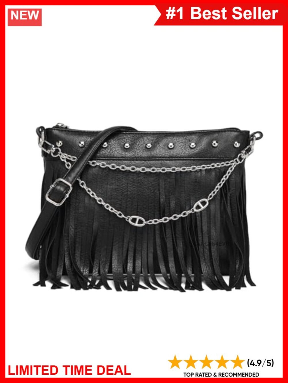 Vegan Leather Fringe Crossbody Bag Boho Western Braided Purse